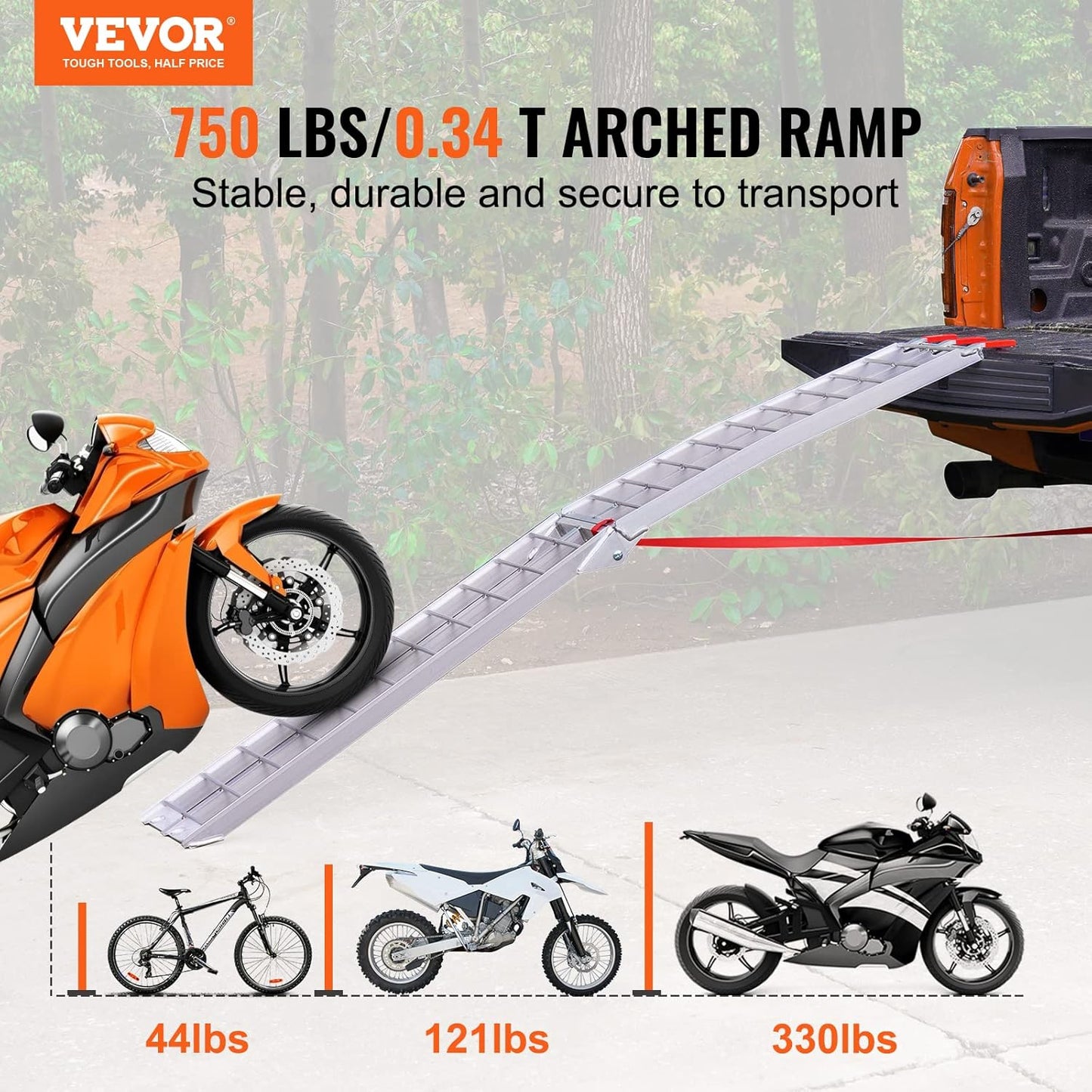 VEVOR 1500 lbs Capacity Folding Aluminum Ramps