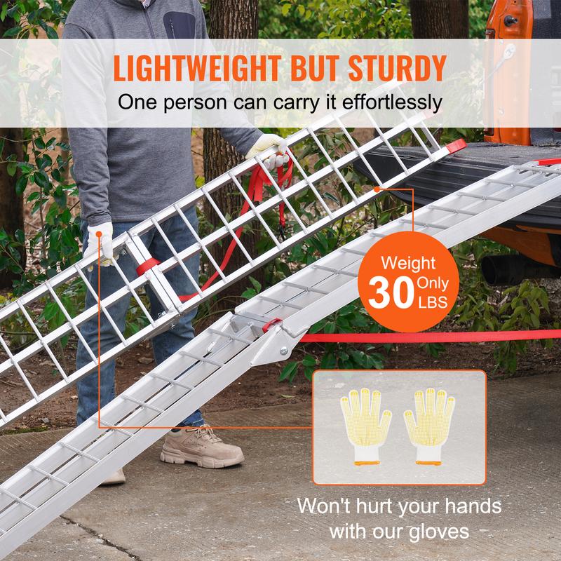 VEVOR 1500 lbs Capacity Folding Aluminum Ramps