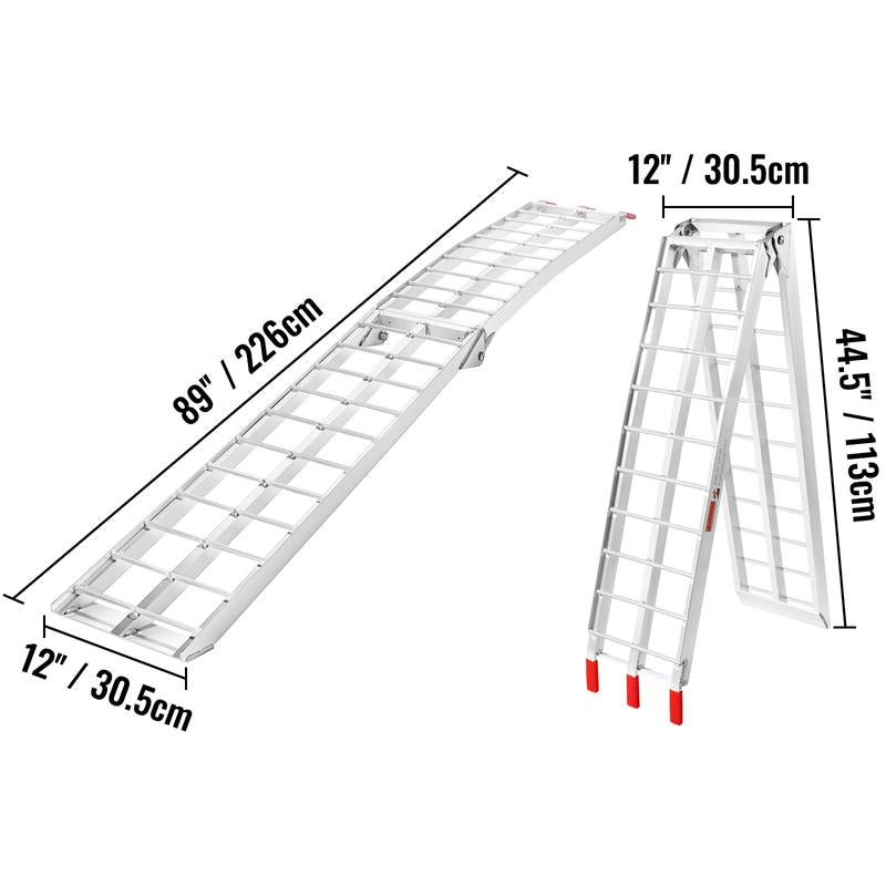 VEVOR 1500 lbs Capacity Folding Aluminum Ramps