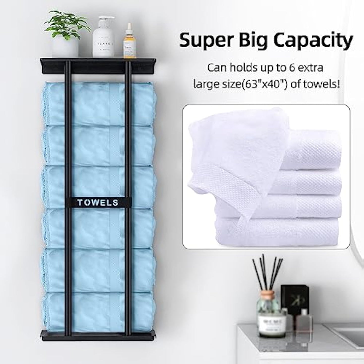 Bathroom Towel Storage Rack, Towel Racks for Bathroom Wall Mounted 30 inch